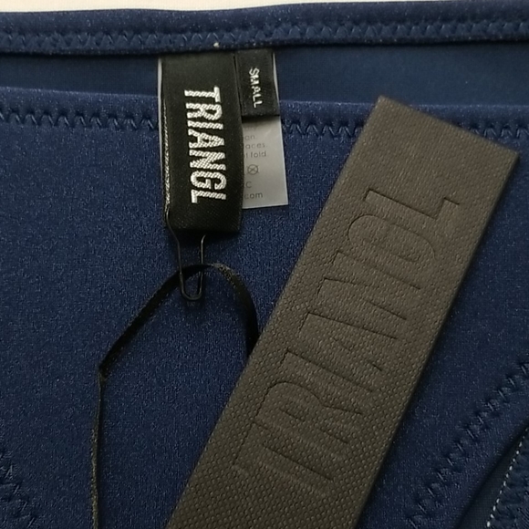 75B Triangl navy shimmer cheeky bikini bottoms - Picture 2 of 7